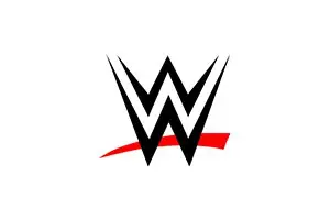 A wwe logo with the word " wrestling " underneath it.