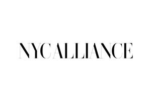 A black and white image of the nycallliance logo.